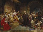 Emanuel Leutze Columbus before the Queen oil painting